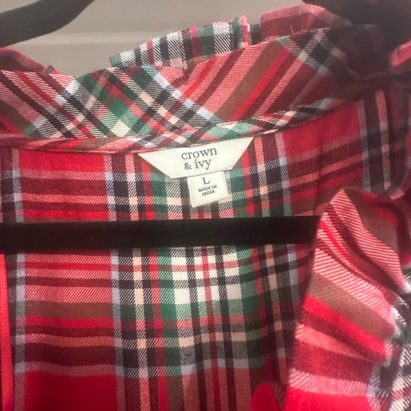 Crown & Ivy Red Plaid Ruffle Dress - Picture 2 of 4